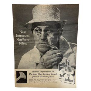 Vintage 1958 Print Ad Marlboro Cigarettes Filter Flower Smoking Tobacco